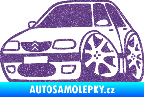 Samolepka Citroen saxo karikatura levá Ultra Metalic fialová