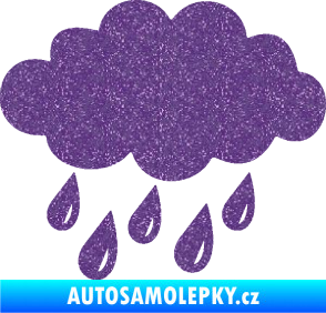 Samolepka Déšť 001 levá mrak a kapky Ultra Metalic fialová