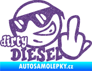 Samolepka Dirty diesel smajlík Ultra Metalic fialová