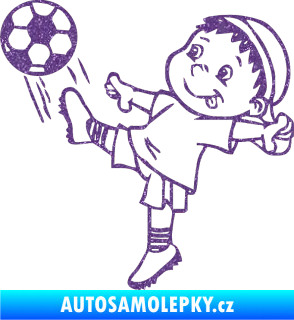 Samolepka Dítě v autě 022 levá fotbalista Ultra Metalic fialová