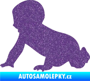 Samolepka Dítě v autě 025 levá miminko silueta Ultra Metalic fialová
