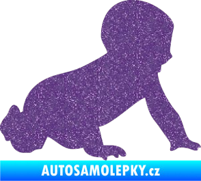 Samolepka Dítě v autě 025 pravá miminko silueta Ultra Metalic fialová