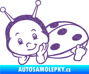 Samolepka Dítě v autě 063 levá beruška Ultra Metalic fialová