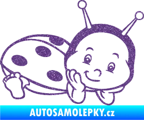 Samolepka Dítě v autě 063 pravá beruška Ultra Metalic fialová