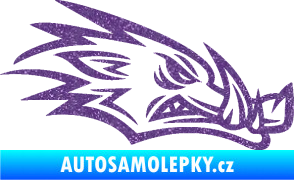 Samolepka Divoké prase 002 pravá kanec hlava Ultra Metalic fialová