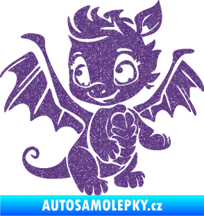 Samolepka Dragon 054 levá roztomilý dráček Ultra Metalic fialová