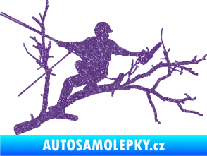 Samolepka Dřevorubec 006 pravá prořezání ve výškách Ultra Metalic fialová