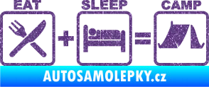 Samolepka Eat sleep camp Ultra Metalic fialová