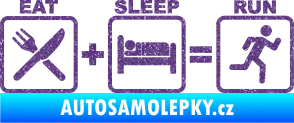 Samolepka Eat sleep run Ultra Metalic fialová