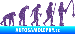 Samolepka Evoluce 005 rybář pravá Ultra Metalic fialová