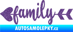 Samolepka Family 003 nápis se šípem Ultra Metalic fialová