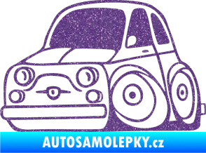 Samolepka Fiat 500 karikatura levá Ultra Metalic fialová