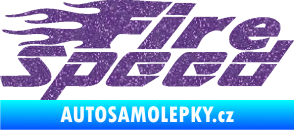 Samolepka Fire speed nápis s plameny Ultra Metalic fialová
