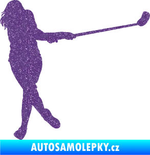 Samolepka Florbal 006 pravá  Ultra Metalic fialová