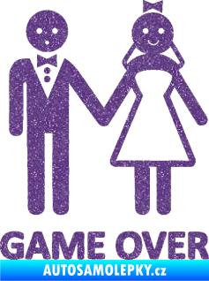 Samolepka Game over varianta svatba Ultra Metalic fialová