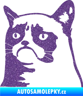 Samolepka Grumpy cat 002 levá Ultra Metalic fialová