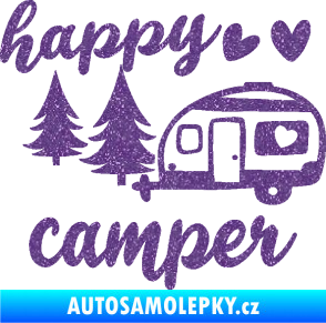 Samolepka Happy camper levá cestování Ultra Metalic fialová