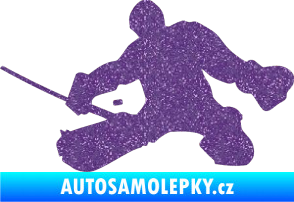 Samolepka Hokejista 015 levá brankář Ultra Metalic fialová