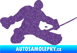 Samolepka Hokejista 015 pravá brankář Ultra Metalic fialová