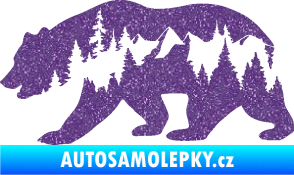 Samolepka Hory s medvědem levá Ultra Metalic fialová