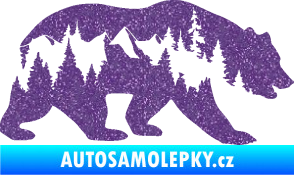 Samolepka Hory s medvědem pravá Ultra Metalic fialová