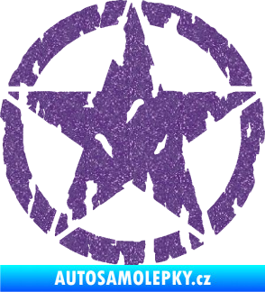 Samolepka Hvězda Army 010 potrhaná Ultra Metalic fialová