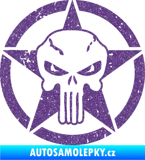 Samolepka Hvězda army 011 pravá s lebkou Ultra Metalic fialová