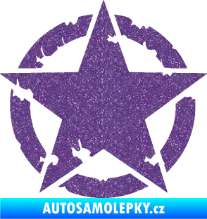 Samolepka Hvězda US Army 003 narušená Ultra Metalic fialová