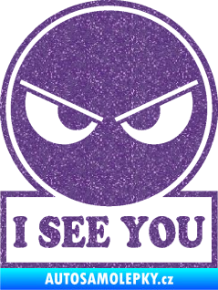 Samolepka I see you smajlík Ultra Metalic fialová