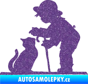 Samolepka Interiér 002 pravá dítě s kočičkou Ultra Metalic fialová