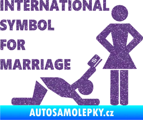 Samolepka International symbol for marriage Ultra Metalic fialová