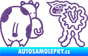 Samolepka JDM kravička a ovečka 001 levá Ultra Metalic fialová