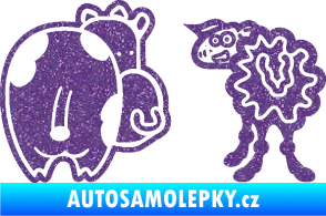 Samolepka JDM kravička a ovečka 002 levá Ultra Metalic fialová