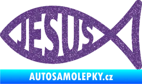 Samolepka Jesus rybička 003 křesťanský symbol Ultra Metalic fialová