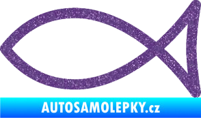Samolepka Jesus rybička 006 křesťanský symbol Ultra Metalic fialová