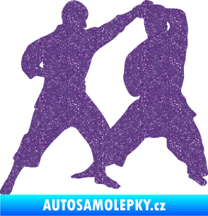 Samolepka Karate 013 levá souboj Ultra Metalic fialová