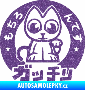Samolepka Kočička lucky cat JDM 002  Ultra Metalic fialová