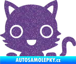 Samolepka Kočka 014 pravá kočka v autě Ultra Metalic fialová