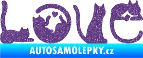 Samolepka Kočky love Ultra Metalic fialová