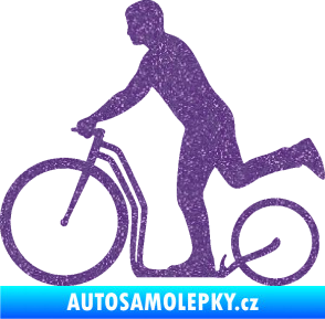 Samolepka Koloběžka 001 levá jízda  Ultra Metalic fialová