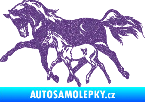 Samolepka Koníci 003 levá kobylka s hříbětem Ultra Metalic fialová
