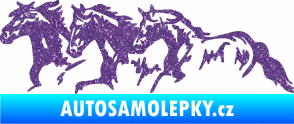 Samolepka Koníci 004 levá stádo Ultra Metalic fialová