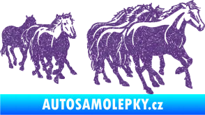 Samolepka Koníci 005 stádo pravá Ultra Metalic fialová