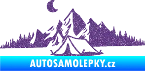 Samolepka Krajina hory 023 levá kempování Ultra Metalic fialová
