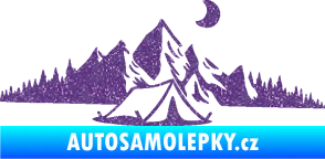 Samolepka Krajina hory 023 pravá kempování Ultra Metalic fialová