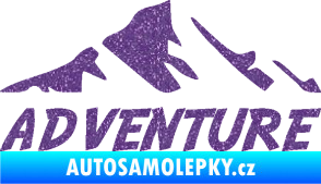 Samolepka Krajina hory 040 turistika, nápis Adventure Ultra Metalic fialová