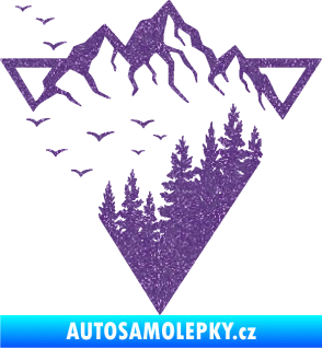 Samolepka Krajina hory 042 levá magický trojúhelník Ultra Metalic fialová