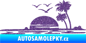 Samolepka Krajina moře 001 pravá karavan na cestách Ultra Metalic fialová