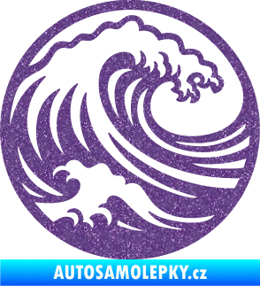 Samolepka Krajina moře 002 pravá motiv vlny Ultra Metalic fialová