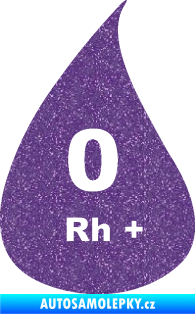 Samolepka Krevní skupina 0 Rh+ kapka Ultra Metalic fialová